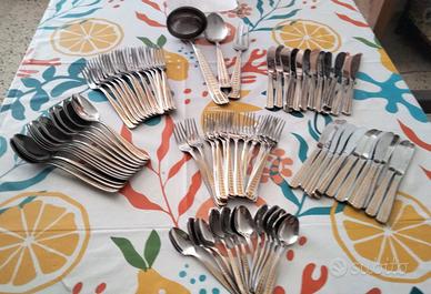 servizio posate inoxpran 18/10 placato oro - 75 pz