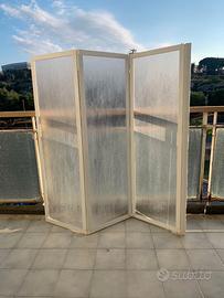 separe' per vasca da bagno in plexiglass chiusura
