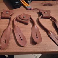 Terminali in cuoio per bretelle per pantaloni