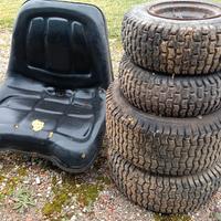 sedile e ruote trattorino rasaerba 