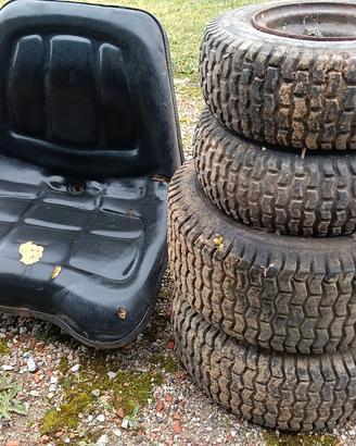 sedile e ruote trattorino rasaerba 