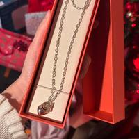 Collana DoDo cuore oro rosa &argento con scontrino