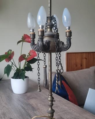  Lampada Candelabro Vintage in Ottone a 4 