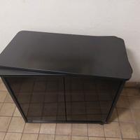 Mobiletto porta TV e stereo con vetrina e ruote