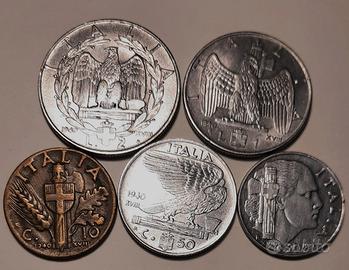 REGNO ITALIA 1940 monete 2-1 lira 50-20-10 cent.