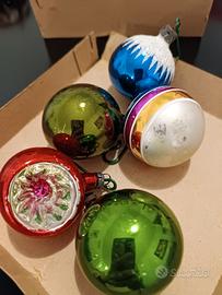 set 5 palline piccole vetro mercurio vintage 