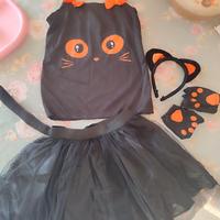 vestito bambina halloween gatta nera 