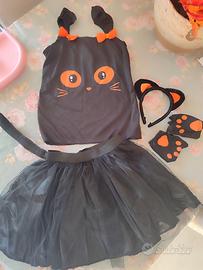 vestito bambina halloween gatta nera 