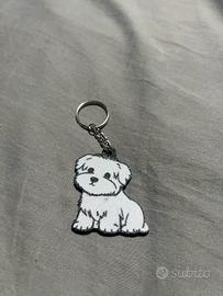 Portachiavi Cane Maltese 3D