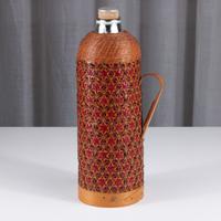 Thermos anni '60 in Rattan Intrecciato a mano