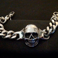 Bracciale , Catena Spessa con teschio in acciaio