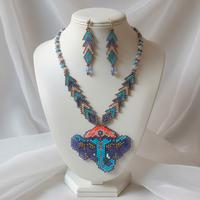 Collana etnica unica d'epoca messicana Orecchini