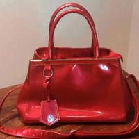  Donna Più – Borsa a Mano/Tracolla Rosso Lucido