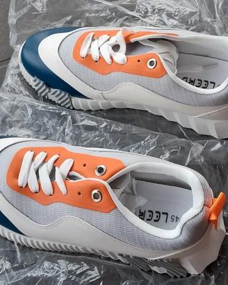 Scarpe sneakers uomo n. 45 blu/arancio