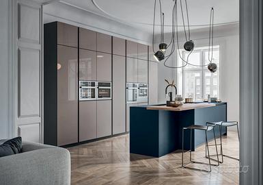 Cucina Ante Vetro - Isola - Dispensa / 📏 Lin.3m