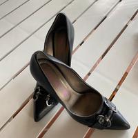 Scarpe decollete nere in vera pelle