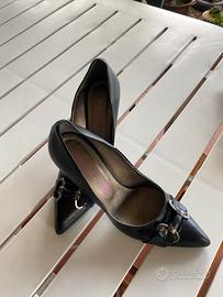 Scarpe decollete nere in vera pelle