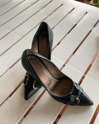 Scarpe decollete nere in vera pelle