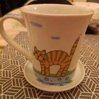 tazza con piattino gatto 