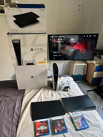Ps5 disco+acessori+3 giochi+2controller
