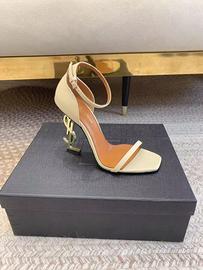 Scarpe Saint Lourent OPYUM Sandalo Beige 39 EU