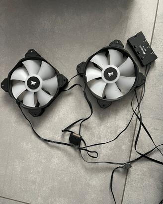 2 Ventole corsair led + corsair rgb hub