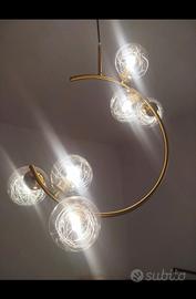 Lampadario oro con Sfere in vetro