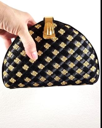 Clutch nera e oro vintage