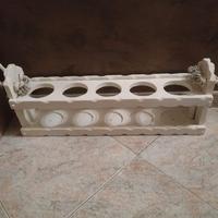 portabottiglie shabby di legno massiccio 70x26