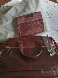 borsa porta PC e documenti in pelle PIQUADRO blue