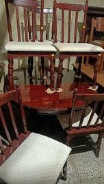 tavolo allungabile rotondo e sedie