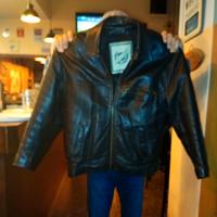 Giacca leather jacket vintage giubbotto chiodo pel