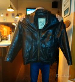Giacca leather jacket vintage giubbotto chiodo pel