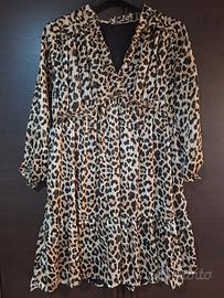 Vestito longuette leopardato con lustrini - Nuovo