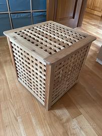 Cubo contenitore in legno
