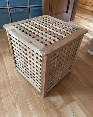 Cubo contenitore in legno
