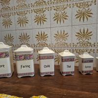 Set di 6 barattoli da cucina vintage 