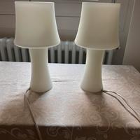 Coppia di lampade in vetro opalino bianco HABITAT