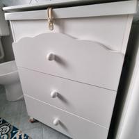 Fasciatoio Prenatal bianco completo di vaschetta. 