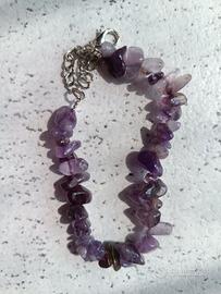 Braccialetto  nuovo con pietre ametista
