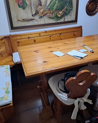 panca con tavolo e madia  stile rustico 