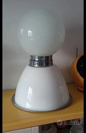 Lampada vetro opalino vintage anni 70 space age 