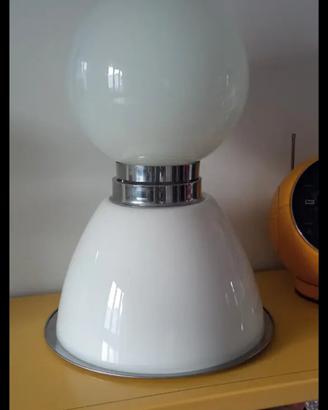 Lampada vetro opalino vintage anni 70 space age 