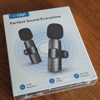 YRF Microfono Lavalier Wireless per iPhone Android