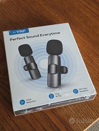 YRF Microfono Lavalier Wireless per iPhone Android