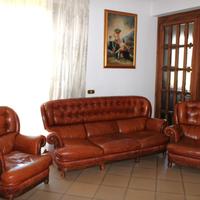 Divano +2 poltrone vera pelle - stile classico