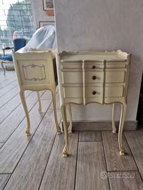 2 comodini d’epoca primi '900 legno massello