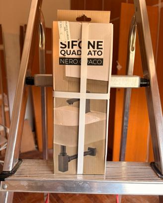 Sifone squadrato NERO OPACO - nuovo