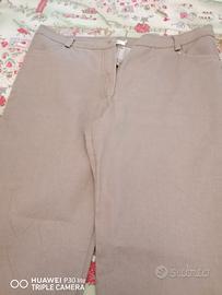 Pantaloni Carla Ferroni Cotone Beige Scuro tagl 48