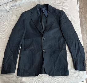 Completo in lino colore blu